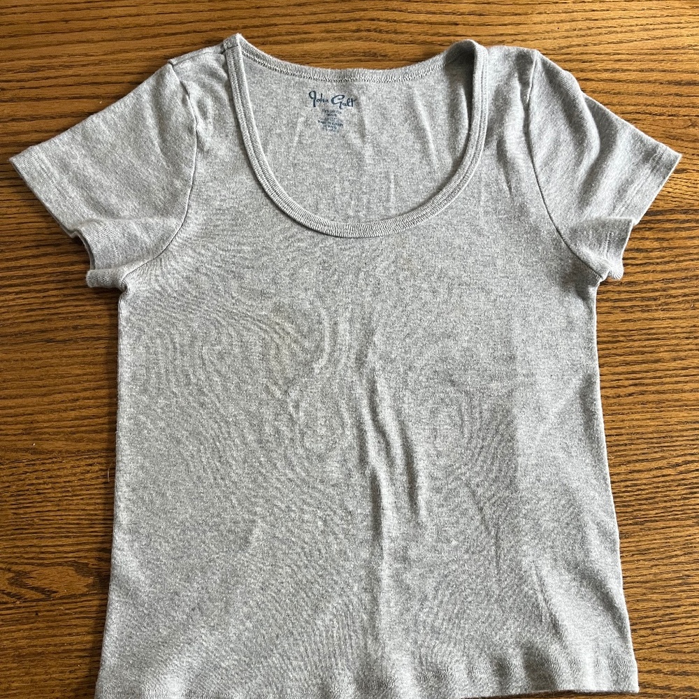 John Galt Wallace baby tee gray cropped top t shirt 100 cotton made in Europe